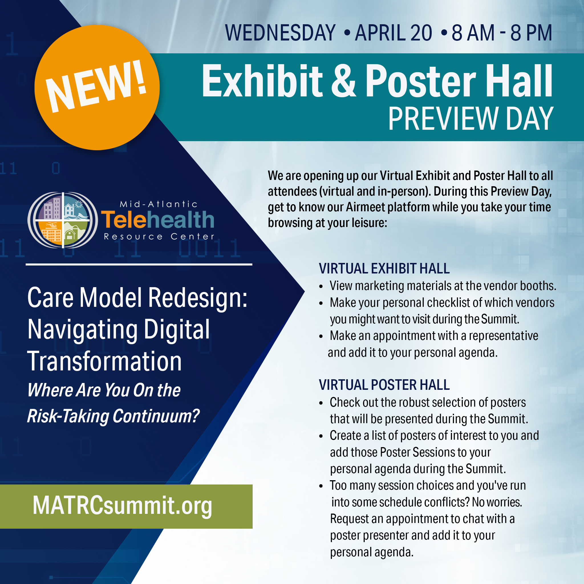 #MATRC2022 Virtual Exhibit and Poster Hall Preview Day Is Today